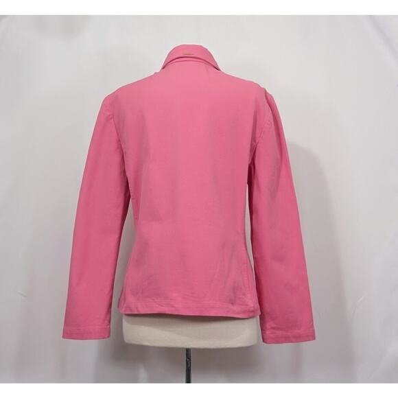 St. John Sport Essentials Jacket Pink Zip Front Cotton Blend Misses Size M - Picture 4 of 7